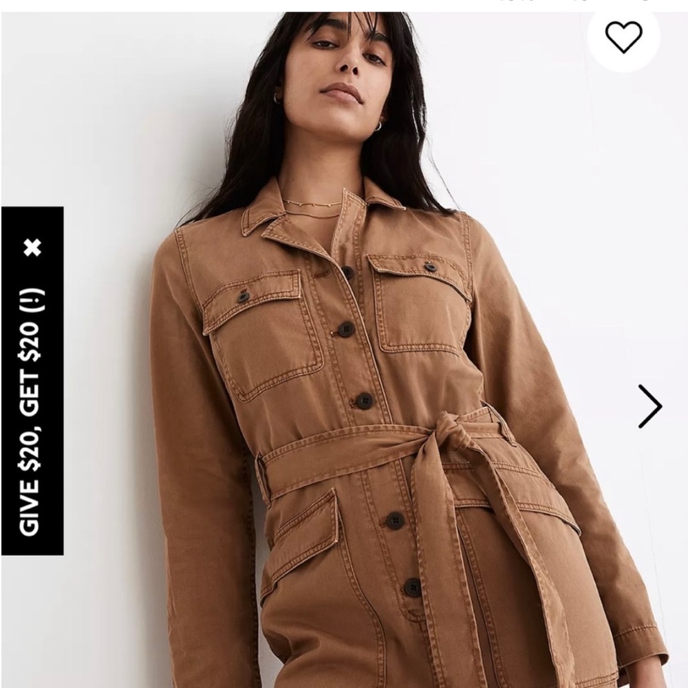 Madewell Long-Sleeve Tie-Waist Fatigue Jumpsuit